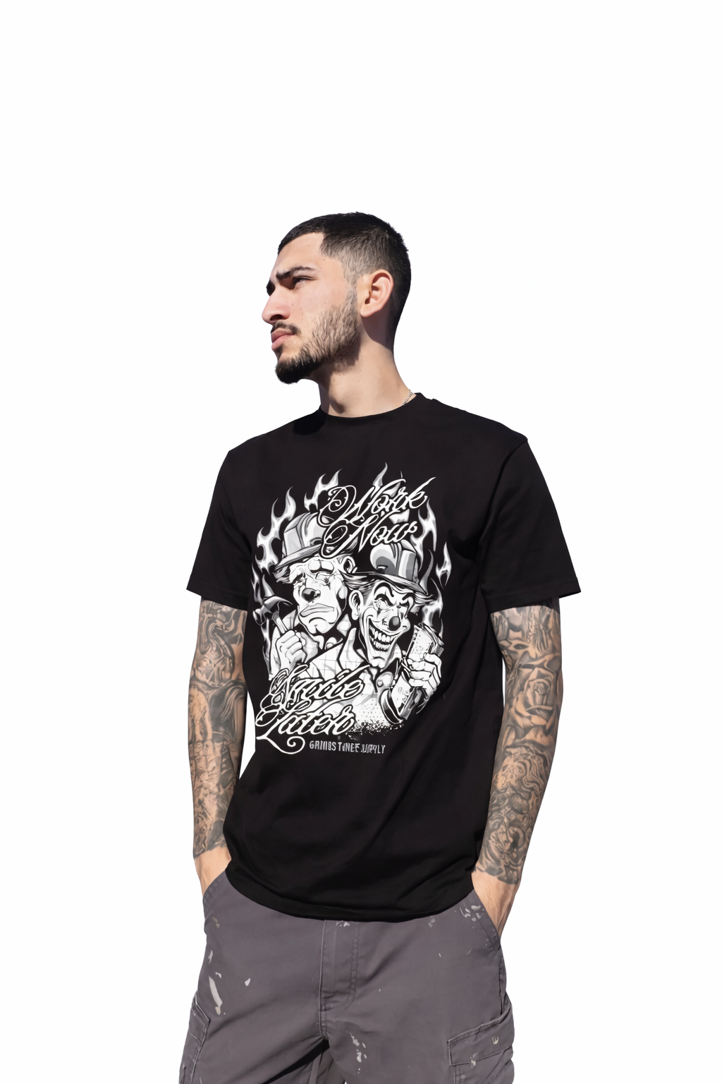 Work Now Smile Later Fitted Tee